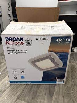 NEW Broan-NuTone QT130LE 130 CFM Bathroom Exhaust Fan with LED Light
