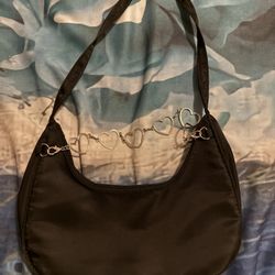 Black Purse with Hearts 
