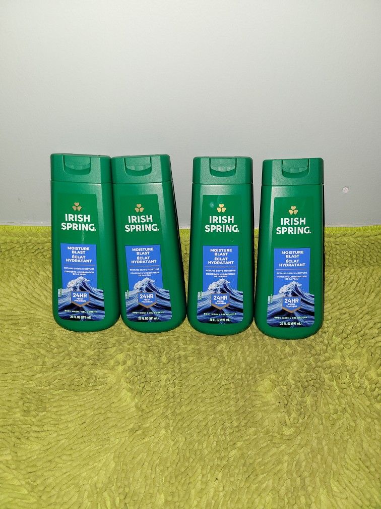 4 Irish Spring Body Wash 20oz Moisture Blast 