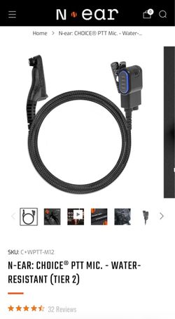 N-EAR: CHOICE® PTT MIC. - WATER-RESISTANT (TIER 2) : Motorola Solution M12 Connection