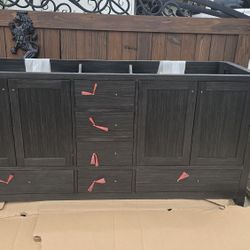 72" Double Sink Batroom Vanity Without Top 