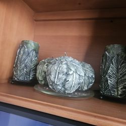 Candle set and artificial plant