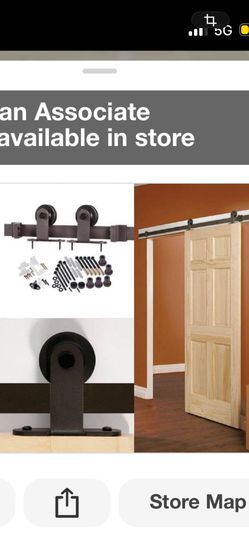 8 ft. Premium Bronze Interior Modern Country Rustic Wood Barn Door Closet Hardware Track Kit