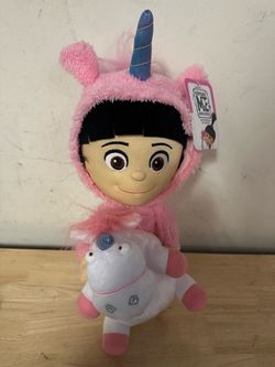 Despicable Me Agnes With Unicorn Fluffy Plush Universal Studios Park Minions