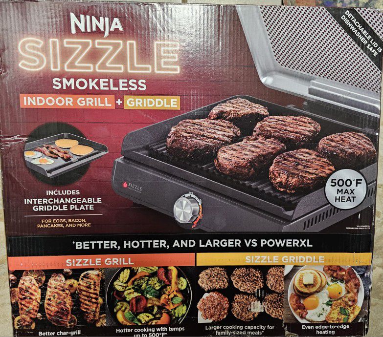 Ninja GR101 Sizzle Smokeless Indoor Grill & Griddle - general for sale - by  owner - craigslist