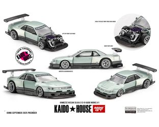 Kaido House × Mini GT Nissan Silvia S13-R KAIDO WORKS V1 - Sea Foam Green