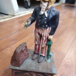 1886 Cast Iron uncle sam working Bank