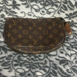 Louis Vuitton Brown Monogram Wristlet Clutch 