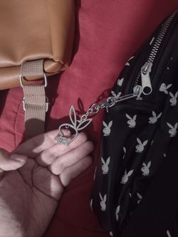 Playboy Bunny Heart Charm Keychain