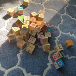 Wooden Abc Number Blocks 