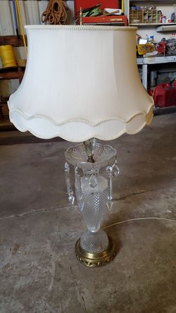 Cool vintage crystal lamp with silk shade
