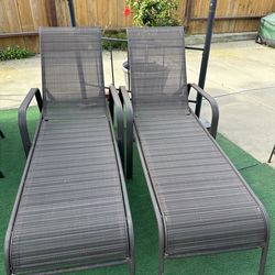 Pair of long chairs