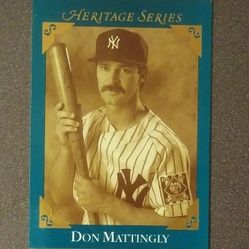 1992 Leaf Heritage Series Don Mattingly New York Yankees N.Y. #BC-5 Lou Gehrig 100th Anniversary Baseball Card Vintage Collectible Sports MLB Special
