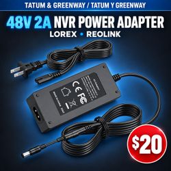 48V 2A Power Adapter for Lorex & Reolink NVR Recorders