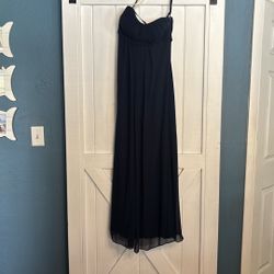 Strapless prom/bridesmaid/mother of the bride dress navy blue size 8 condition