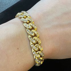 Solid gold diamond bracelet 18K