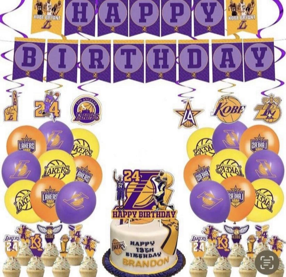 NBA Lakers Kobe Bryant Birthday Party Supplies