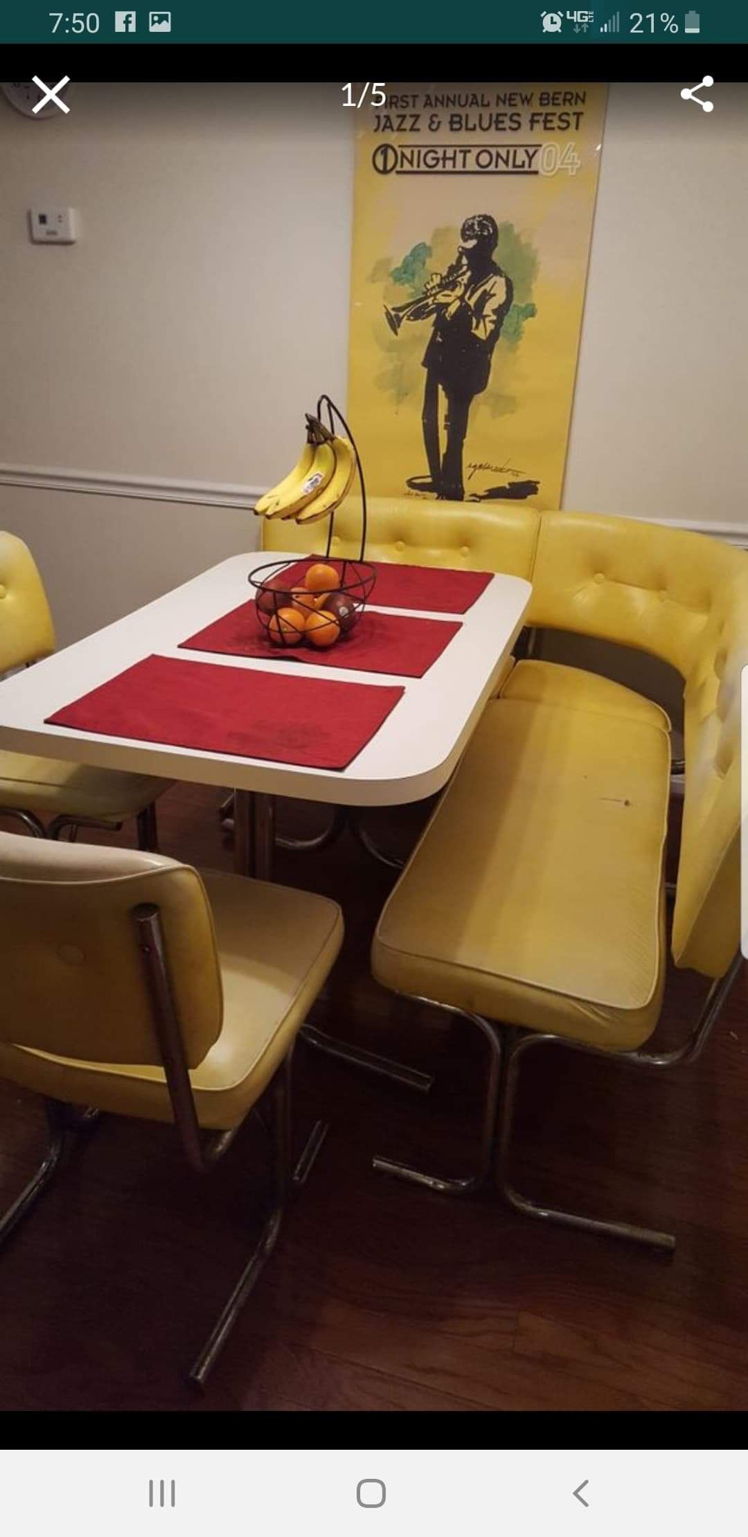 1940s Vintage Booth Style Dining Set