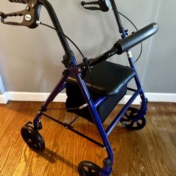 Drive Medical 10257BL-1 4 Wheel Rollator Walker With Seat