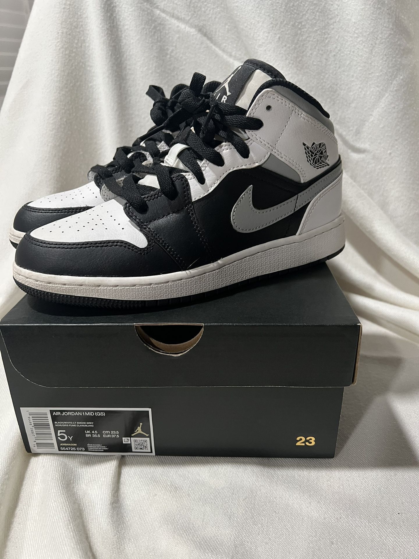 Nike Jordan Mid Satin Smoke Jordan Satin Grey Air Jordan Size 5Y