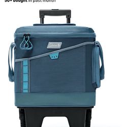 Coleman Sportflex 42-Can Wheeled Soft Cooler, Leakproof Cooler with Heavy-Duty Wheels & Expandable Pockets, Keeps Contents Cold up to 34 Hours