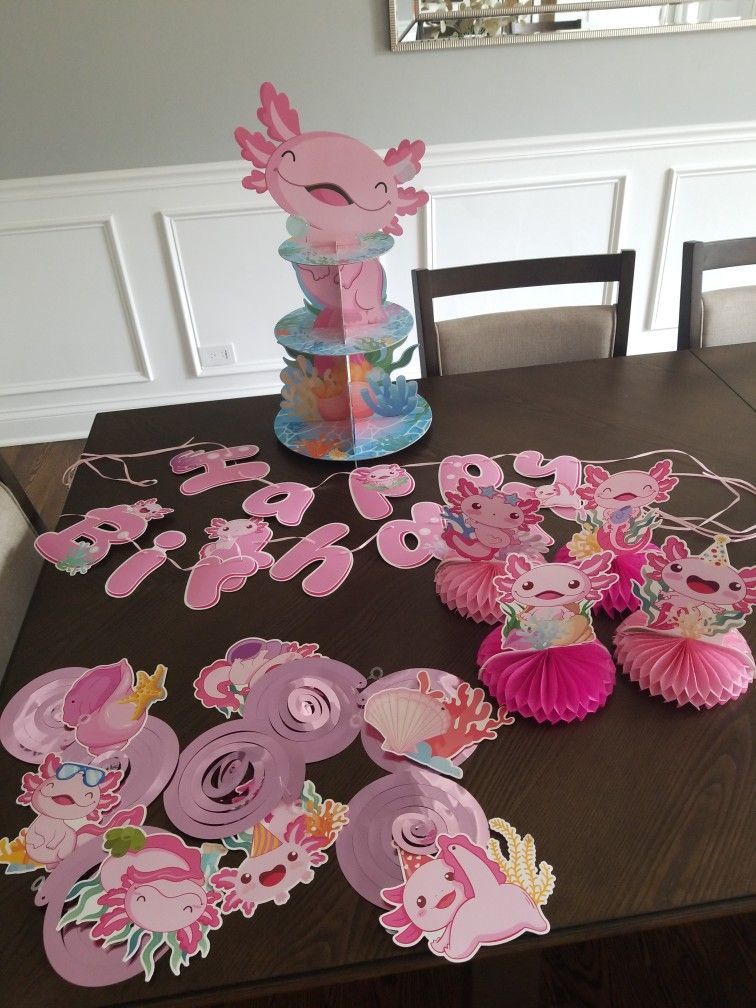 Axolotl Birthday Party Decor