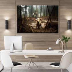 24x36 Jesus and Lost Lamb Canvas-New