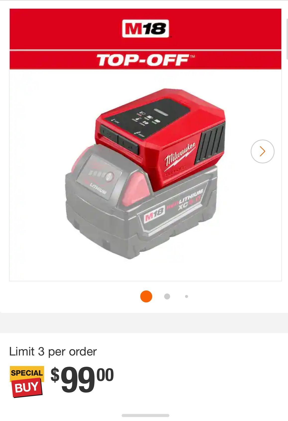 M18 18V Lithium-Ion TOP-OFF Charger & Power Supply (Tool-Only)