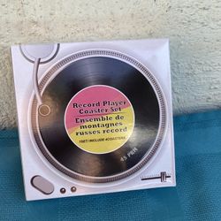 Vinyl Record Player Turn Table Coaster Set 