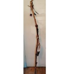 Navajo Native American Style Walking Stick, Prayer And Energy Collector