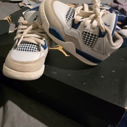 Air Jordan 4 Retro Toddler Military Blue Off White Military Blue Size 8C