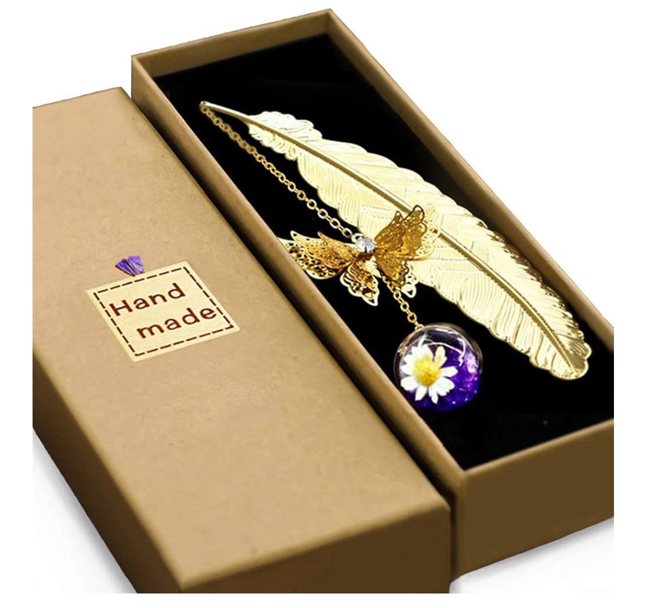 Brand New Metal Butterfly Feather Bookmark