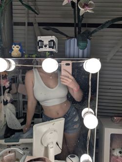 White/Light Blue Crop Top