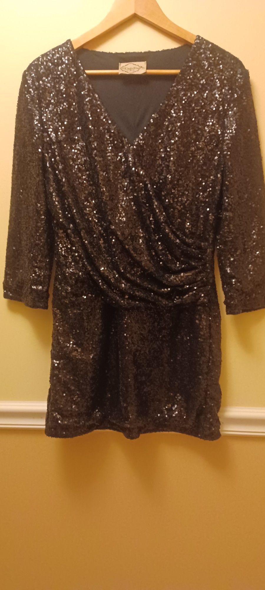 Deja Vu Black Sequenced Dress