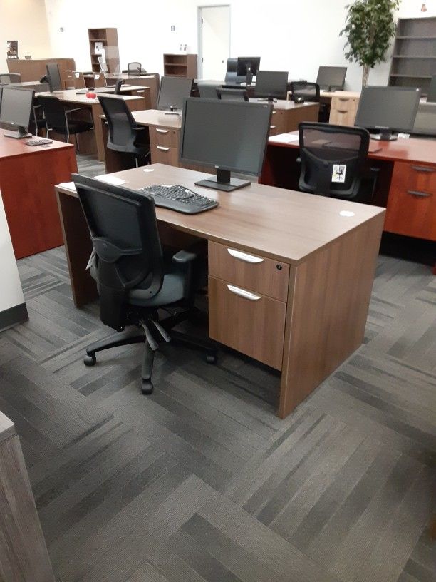 Medium Modern Walnut Straight Desk 60"×30"