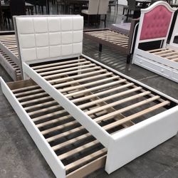 Twin  Trundled Bed Frame Solid Wood New In The Box 