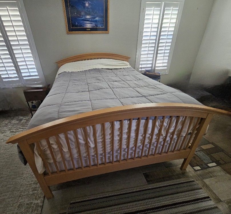 Bed Frame With Serta Perfect Sleeper Pillow Top Mattress and Box Spring