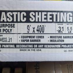 .31 Mil (9' X400') Vapor Barrier Plastic Sheeting With vapor Barrier Tape $20 OBO