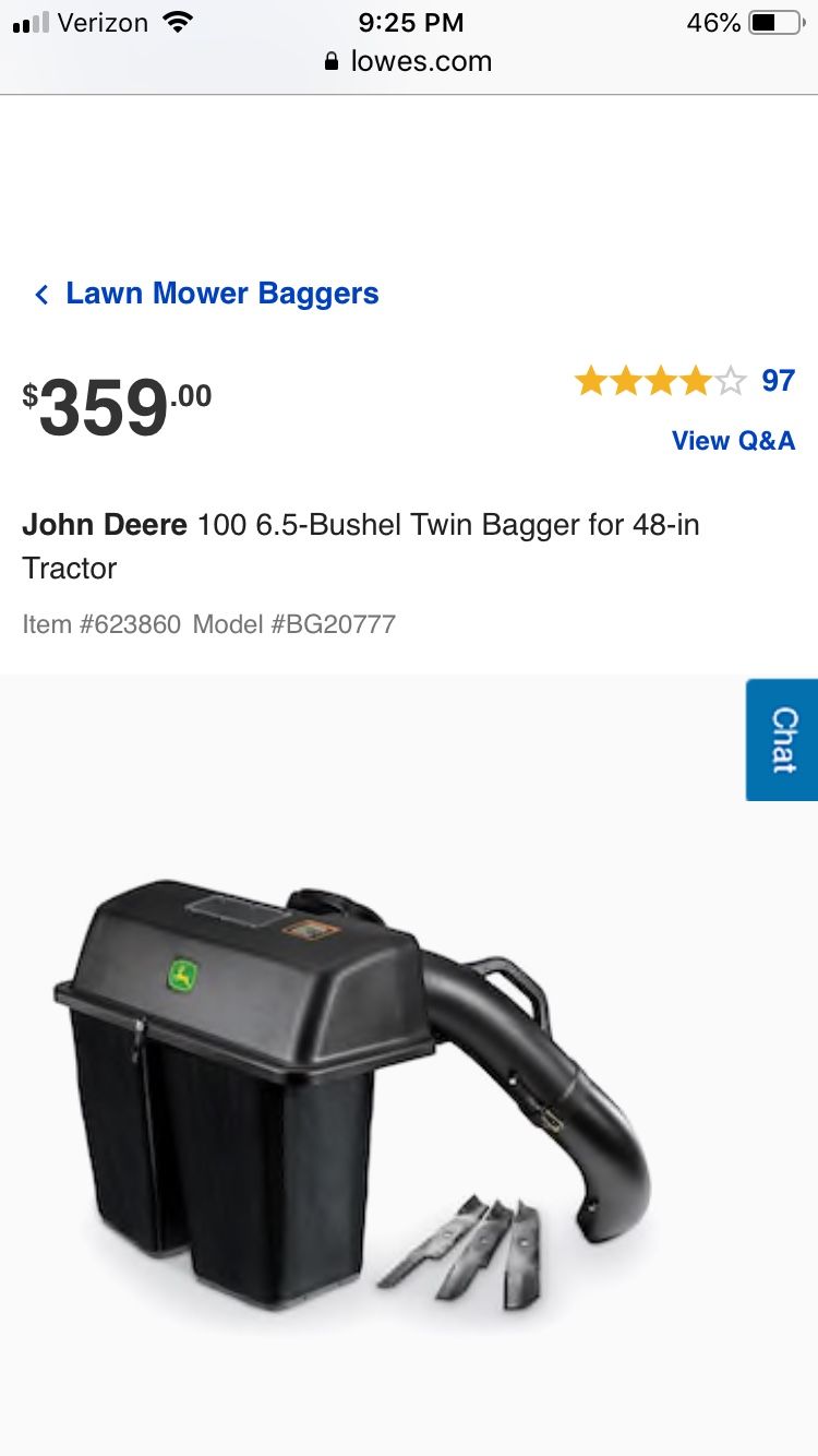 John Deere bagger attachment NEW 265 for Sale in Burlington, WA OfferUp