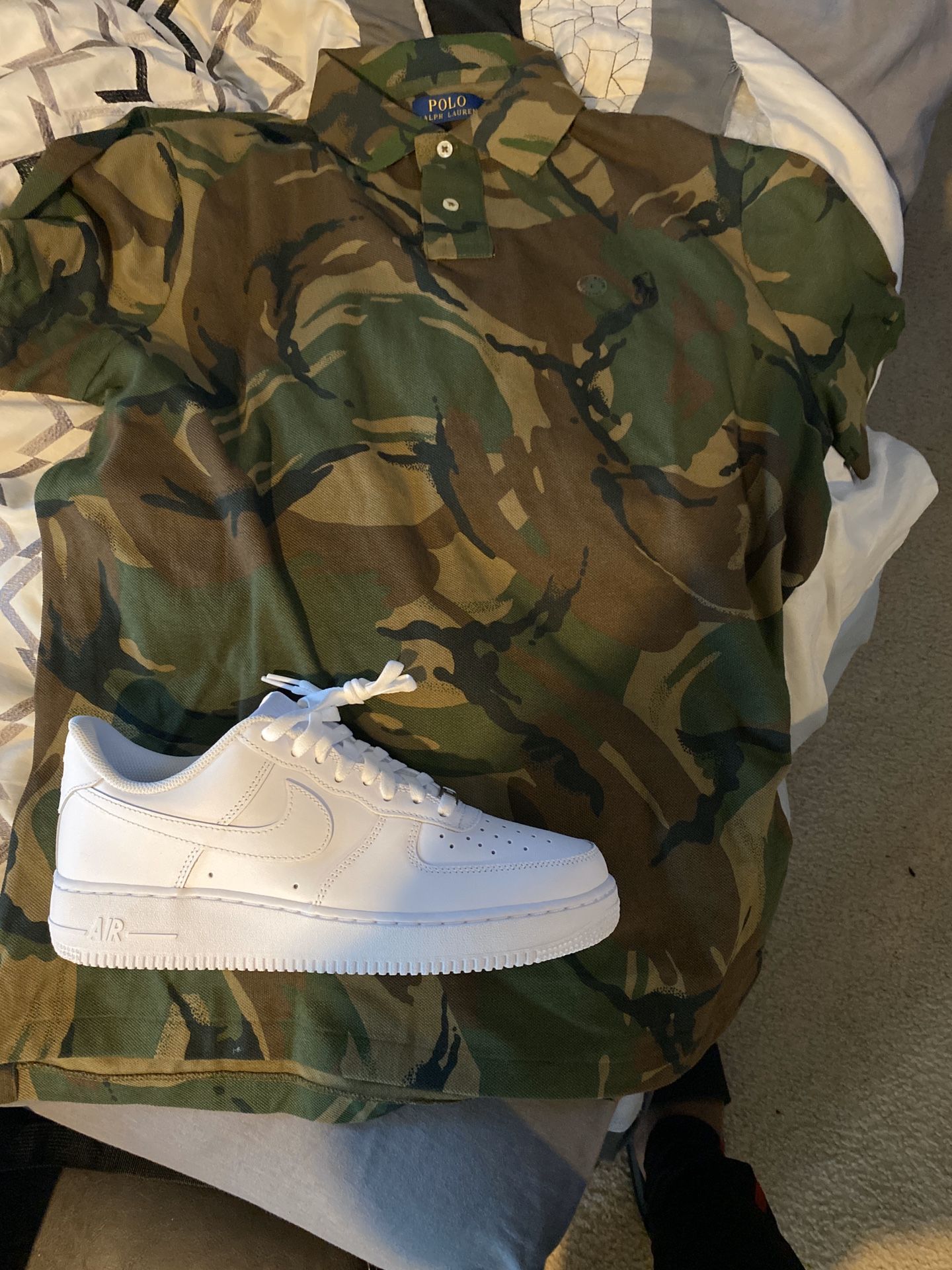 Camo polo shirt.. Brand new Size Large never worn