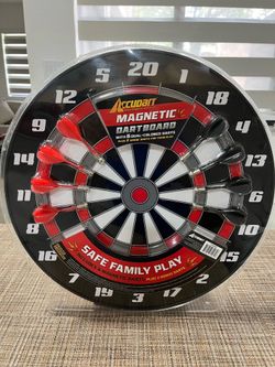 Accudart Magnetic Dartboard With 8 Dual-Colored Darts 16”Diameter Safe Family Play