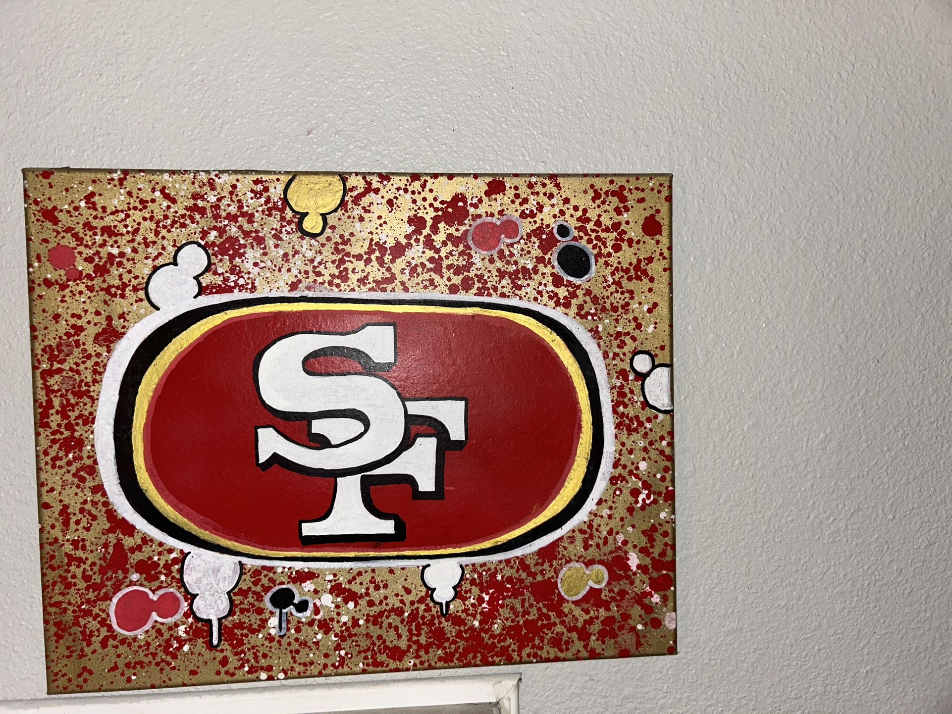 San Francisco 49ers Hand Painted Canvas - 16 x 20 in