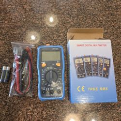 Brand new Smart digital multimeter with test leads and batteries