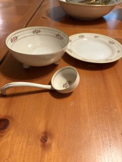 Hand Painted Footed Bowl