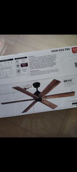 NEW 54" Cortaine Ceiling Fan Indoor Outdoor with Remote Control DC Motor Black Walnut Rustic Wood Finish