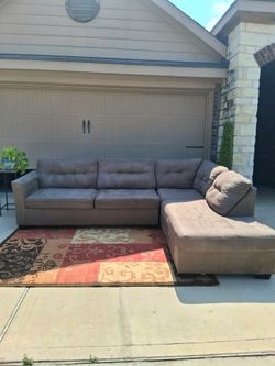 Large Beige Sectional Couch- Free Delivery