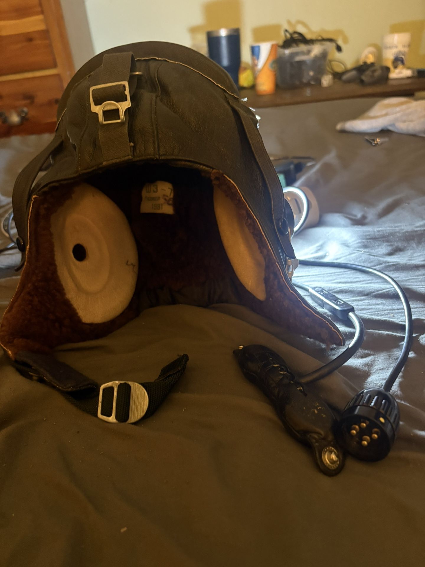 Russian Aviation Leather Helmet