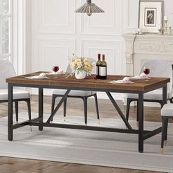 YITAHOME Large Dining Table 70.8" Rustic Industrial – New in Box
