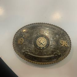 Sterling Silver +10K Gold Trophy Buckle Texas State Trapshoot Mint Vintage 1996