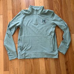 Hawaii Rainbow Warriors Antigua Women's Crush Quarter-Zip Fleece Sweatshirt - Hunter Green